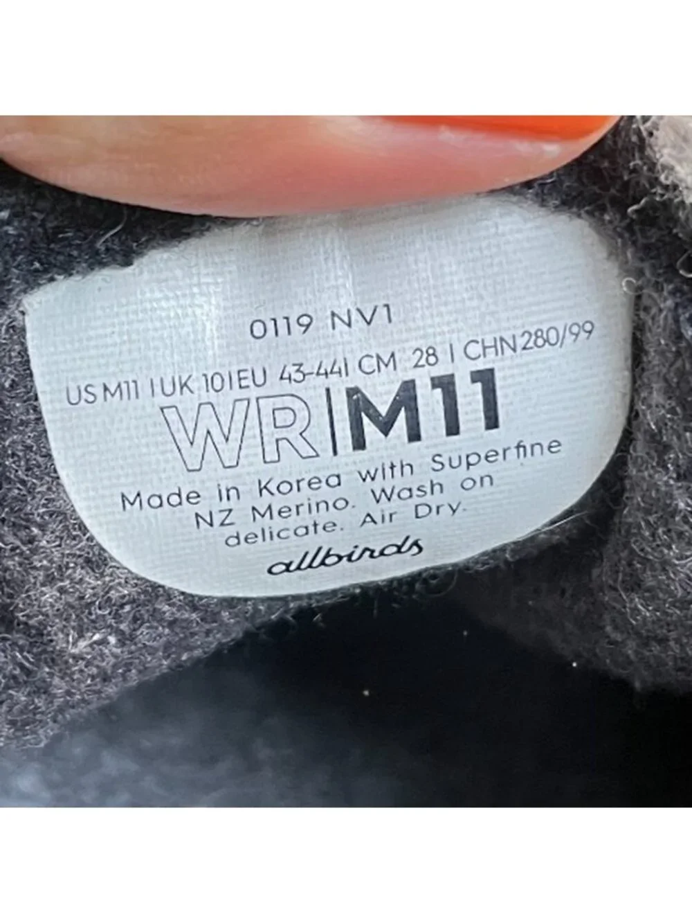 Allbirds Wool Runners Mens Size 11 Black Athletic Running Walking Shoes Sneakers